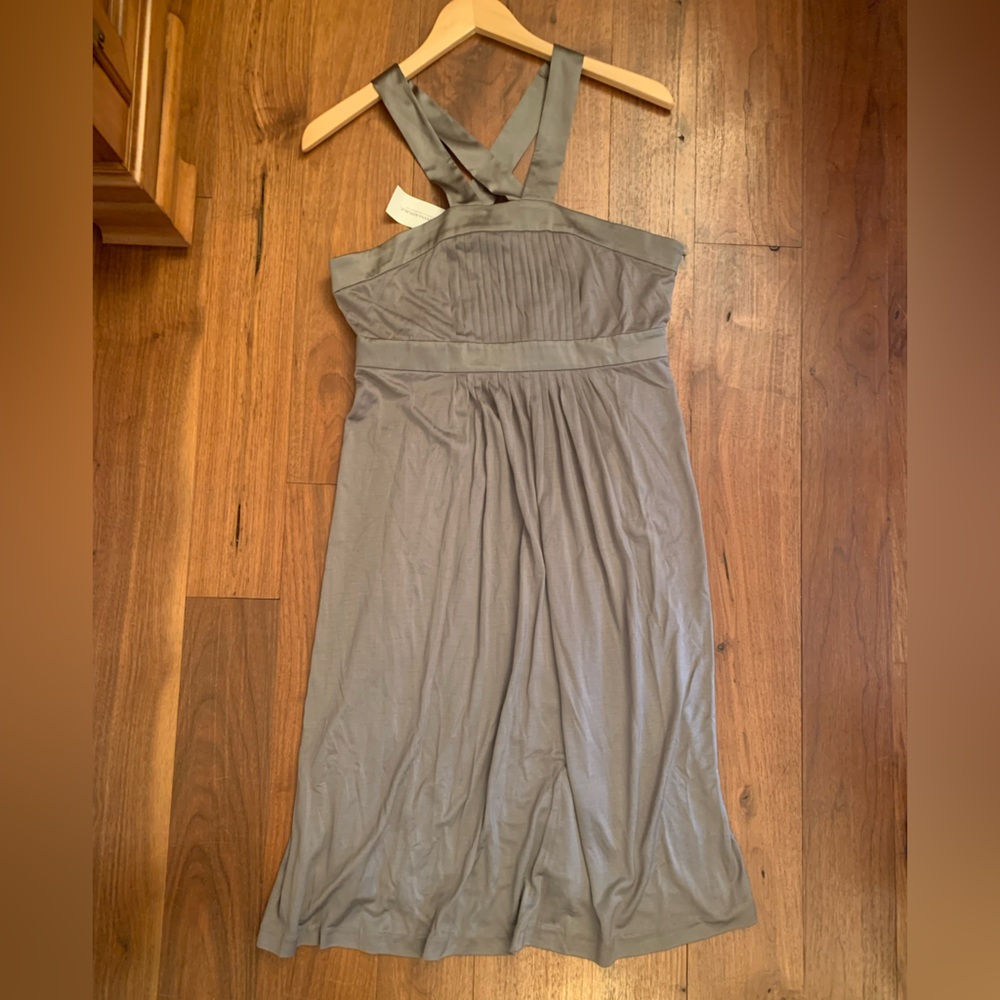 Banana Republic 100% Silk Pleated Halter Dress